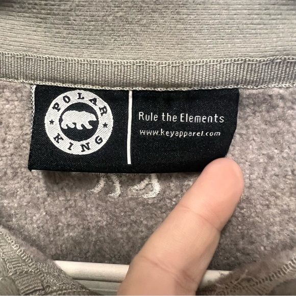 Polar King quarter zip mock neck fleece interior pullover w/pocket size large - Picture 7 of 12